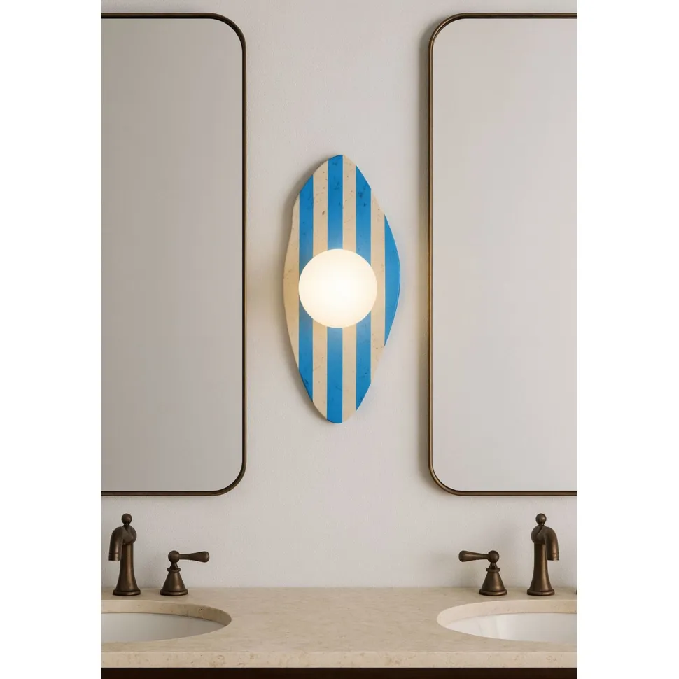 Seinävalaisin Linento Lighting Simple beige/valkoinen/sininen