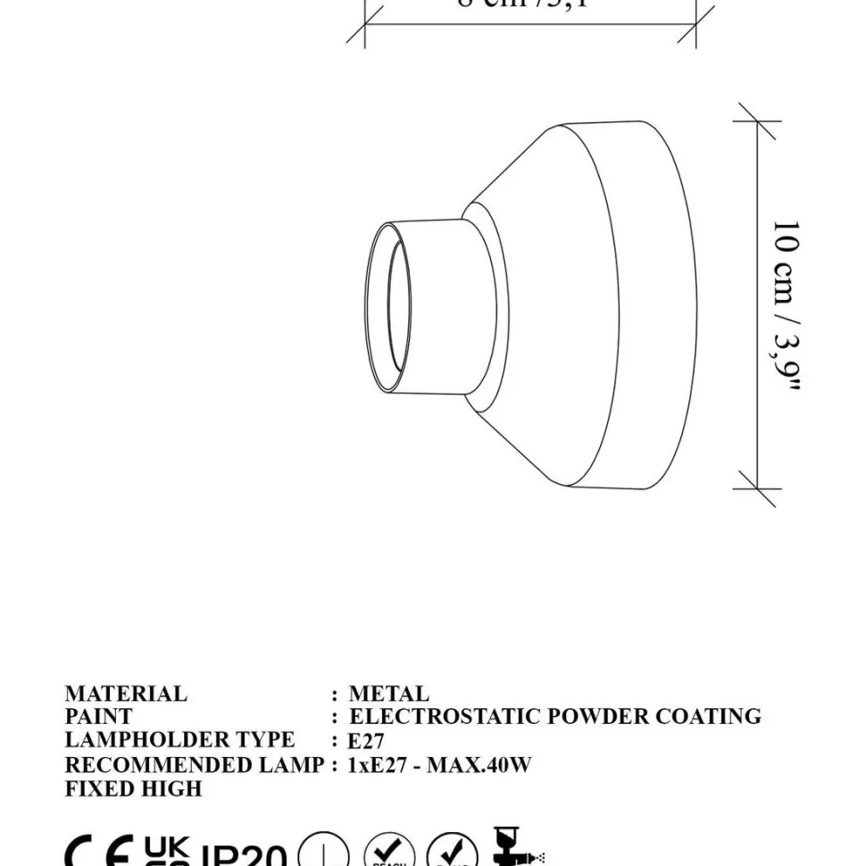Seinävalaisin Linento Lighting Spot, E27, valkoinen