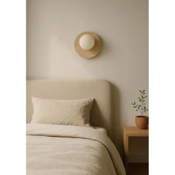 Seinävalaisin Linento Lighting Tor-Look beige/valkoinen