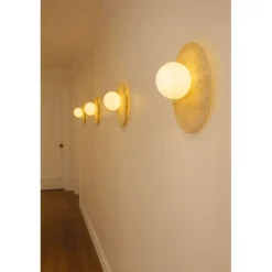 Seinävalaisin Linento Lighting Tor-Look beige/valkoinen