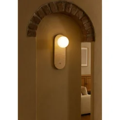 Seinävalaisin Linento Lighting Tor-Worn beige/valkoinen