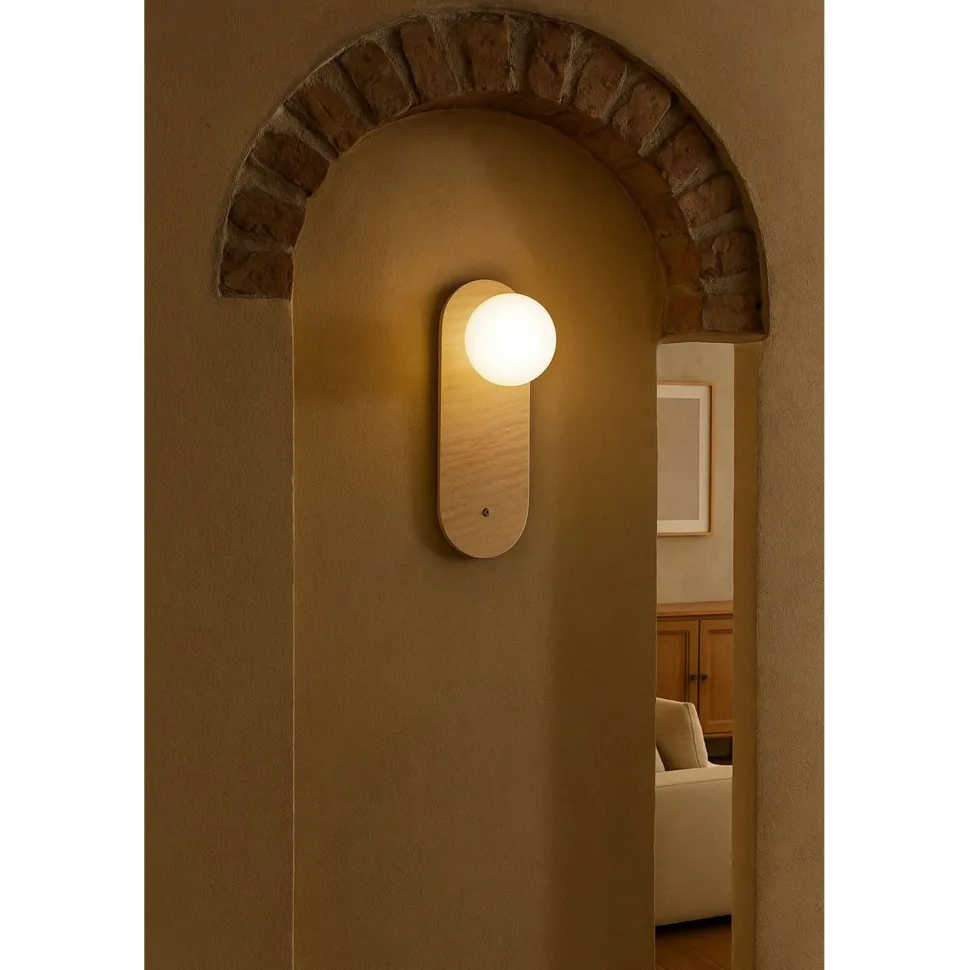 Seinävalaisin Linento Lighting Tor-Worn beige/valkoinen