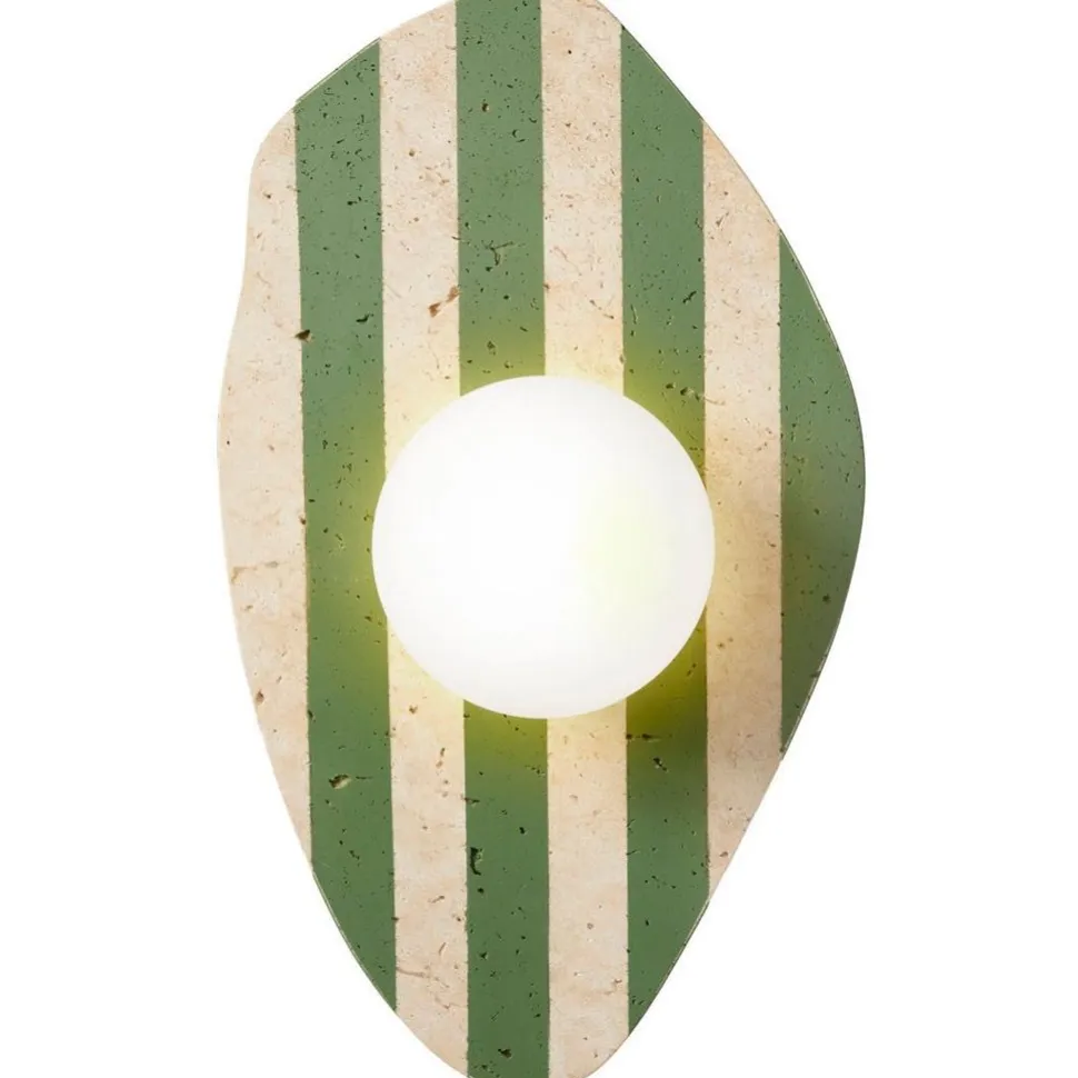 Seinävalaisin Linento Lighting Traver beige/valkoinen/vihreä