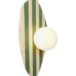 Seinävalaisin Linento Lighting Traver beige/valkoinen/vihreä