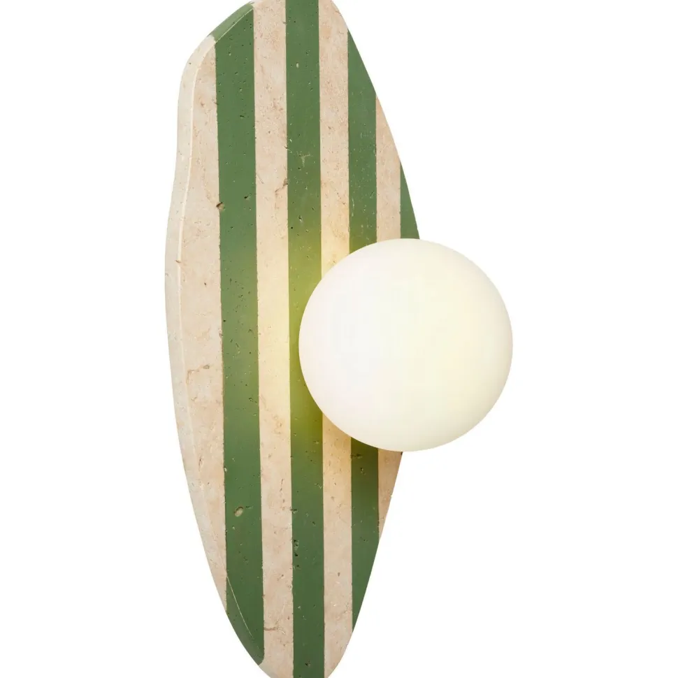 Seinävalaisin Linento Lighting Traver beige/valkoinen/vihreä