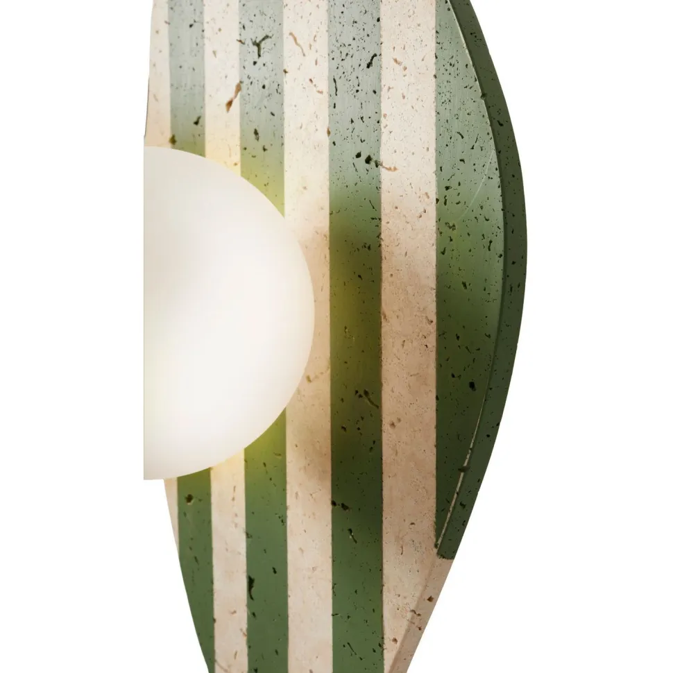 Seinävalaisin Linento Lighting Traver beige/valkoinen/vihreä