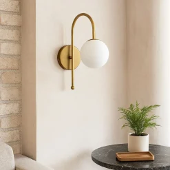 Seinävalaisin Linento Lighting 242085 valkoinen/kulta