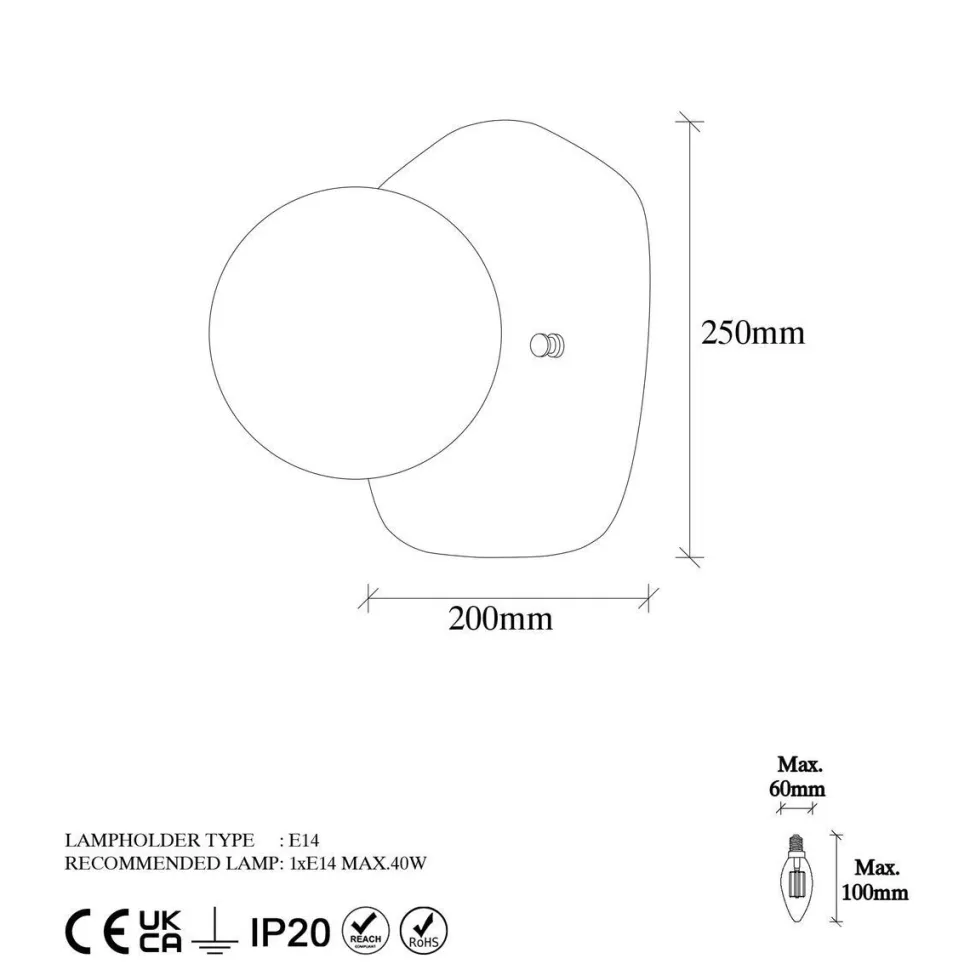 Seinävalaisin Linento Lighting Well 11675, Ø15cm, musta