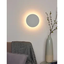 Seinävalaisin Lucide Eklyps LED Ø25 cm 1x8W valkoinen