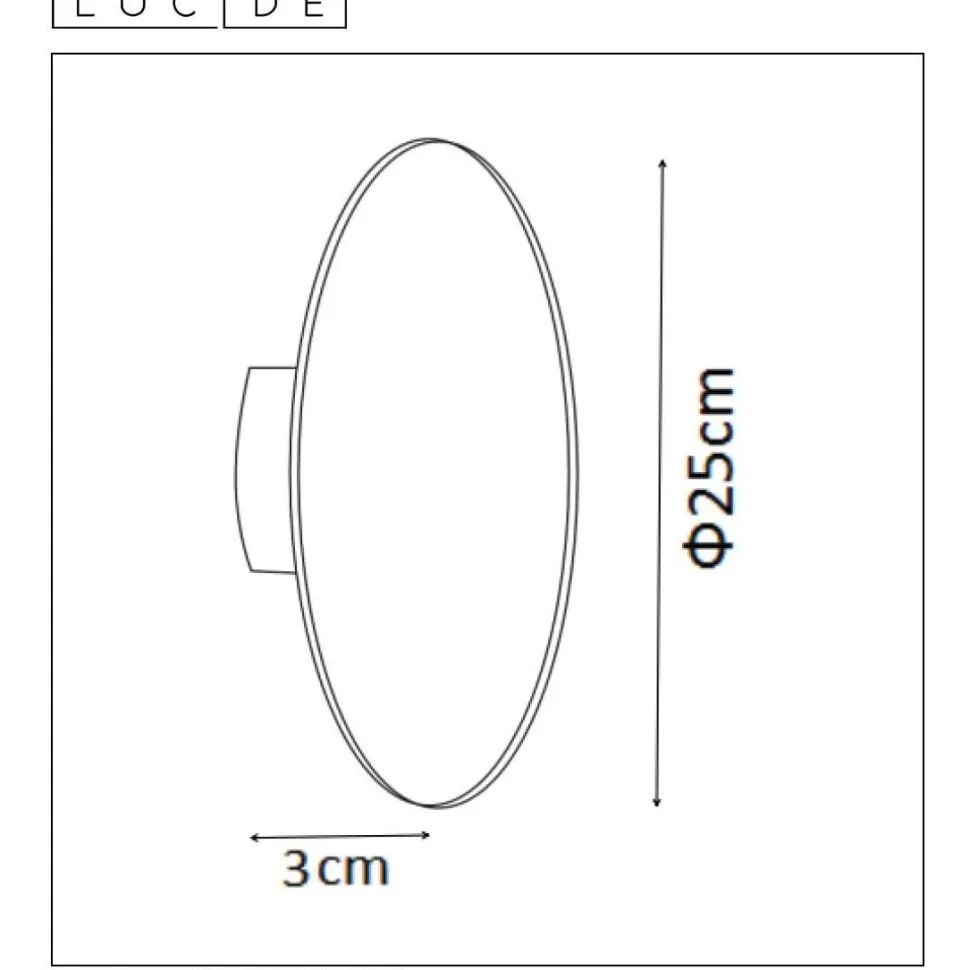 Seinävalaisin Lucide Eklyps LED Ø25 cm 1x8W valkoinen