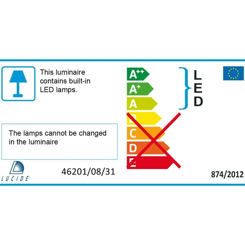 Seinävalaisin Lucide Eklyps LED Ø25 cm 1x8W valkoinen