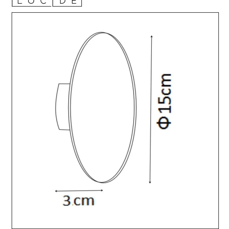 Seinävalaisin Lucide Eklyps LED Ø15 cm 1x6W valkoinen