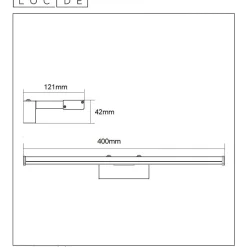 Seinävalaisin Lucide Onno LED 1x8W IP44 satiinikromi