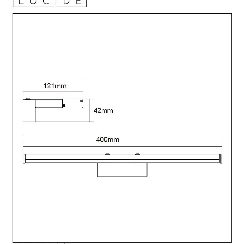 Seinävalaisin Lucide Onno LED 1x8W IP44 satiinikromi
