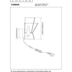 Seinävalaisin Lucide Tasman, 1xE14, luonnollinen