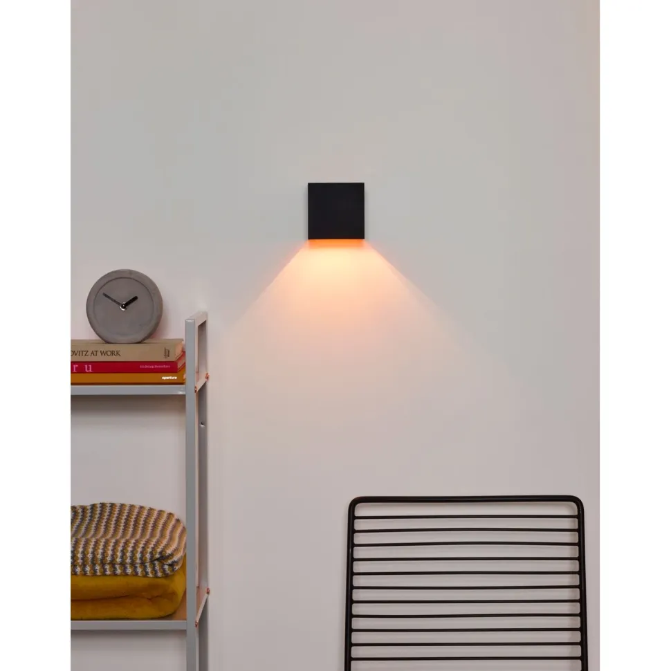 Seinävalaisin Lucide Xio LED neliö 1x4W musta