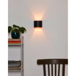 Seinävalaisin Lucide Xio LED pyöreä 1x4W musta