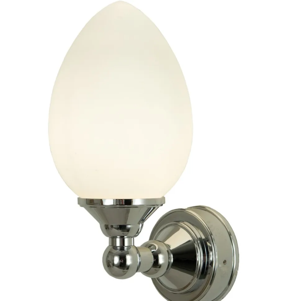 Seinävalaisin Luigi IP44 110x145x235 mm kromi/valkoinen