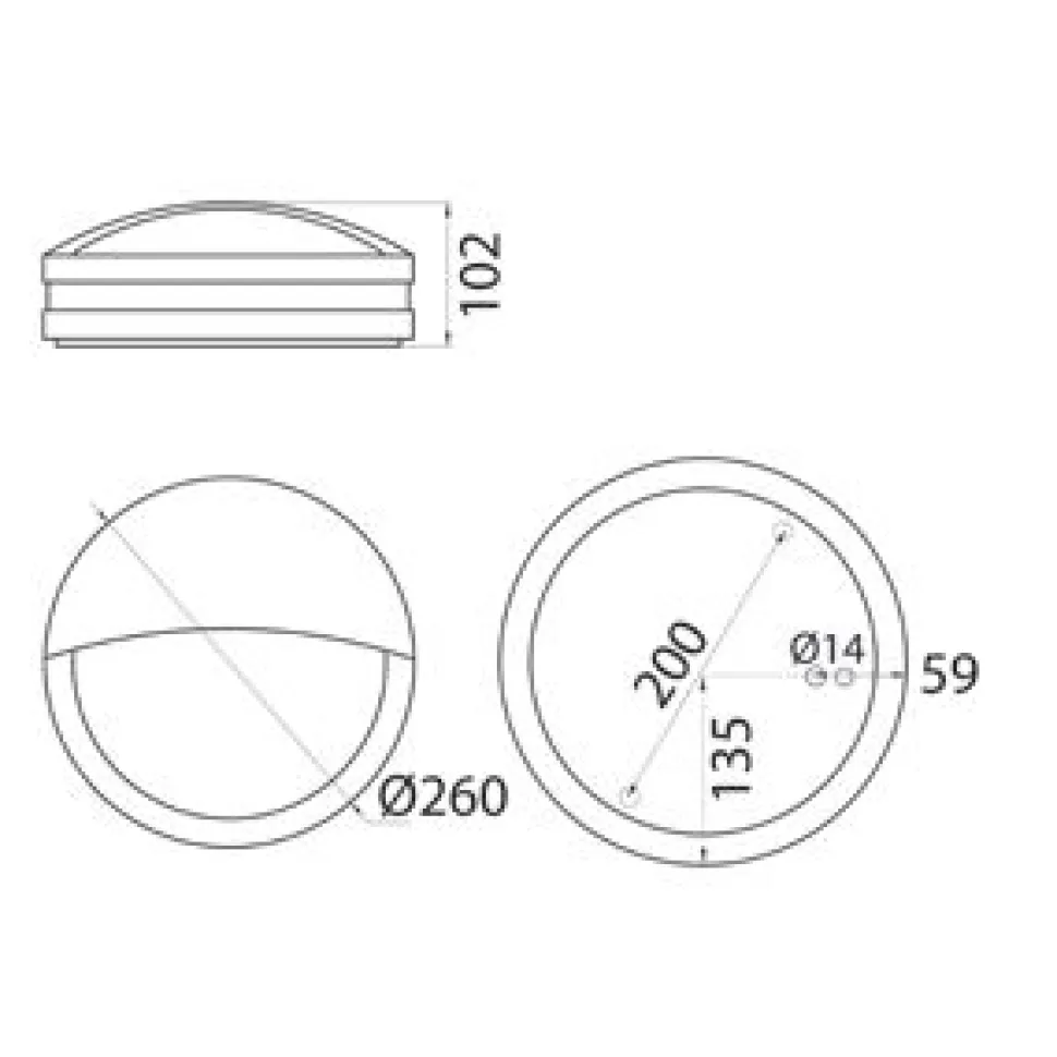 Seinävalaisin Lumia AVN260LGH IP54 60W E27 grafiitinharmaa luomella