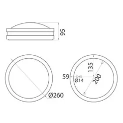 Seinävalaisin Lumia LED AVN260GHLED Ø 260x95 mm grafiitinharmaa