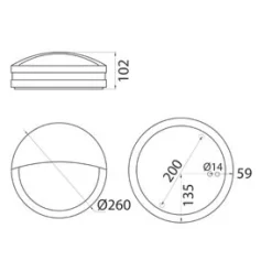Seinävalaisin Lumia LED AVN260LGHLED Ø 260x102 mm luomella grafiitinharmaa