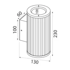 Seinävalaisin Lumia-spotti AVN08GH 100x130x230 mm ylös ja alas grafiitinharmaa