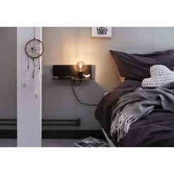 Seinävalaisin Paulmann Devara, USB C, E27, himmennettävä, mattamusta
