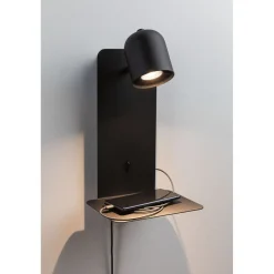 Seinävalaisin Paulmann Malena, USB C, GU10, mattamusta