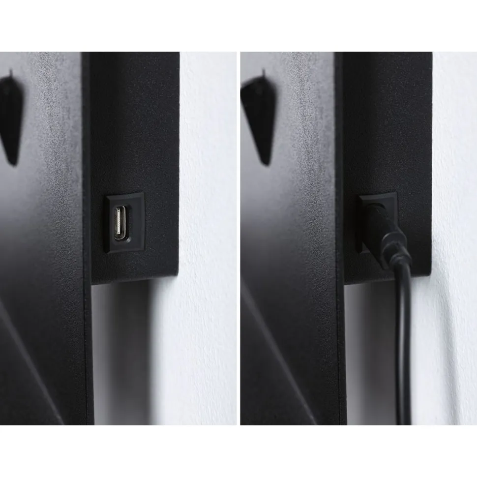 Seinävalaisin Paulmann Malena, USB C, GU10, mattamusta