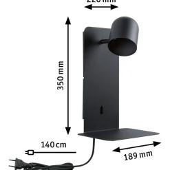 Seinävalaisin Paulmann Malena, USB C, GU10, mattamusta
