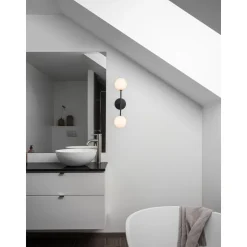 Seinävalaisin PR Home Sigma D 490x120x190mm musta/opaali