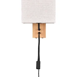 Seinävalaisin Trio Nilam lukuvalolla, 25cm, LED + E27, luonnonpuu