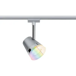 Spottivalaisin kiskoon Paulmann URail Cone, Smart Home Zigbee 3.0, GU10, RGBW+, himmennettävä, mattakromi