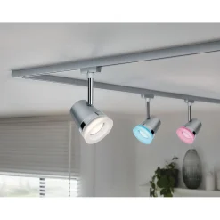 Spottivalaisin kiskoon Paulmann URail Cone, Smart Home Zigbee 3.0, GU10, RGBW+, himmennettävä, mattakromi