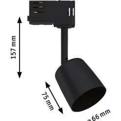 Spottivalaisin kiskoon Paulmann ProRail3 Cover, GU10, max.10W, himmennettävä, hopea