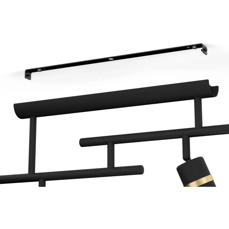 Spottivalaisin Eglo Lurone 4-osainen 100x5cm musta/messinki