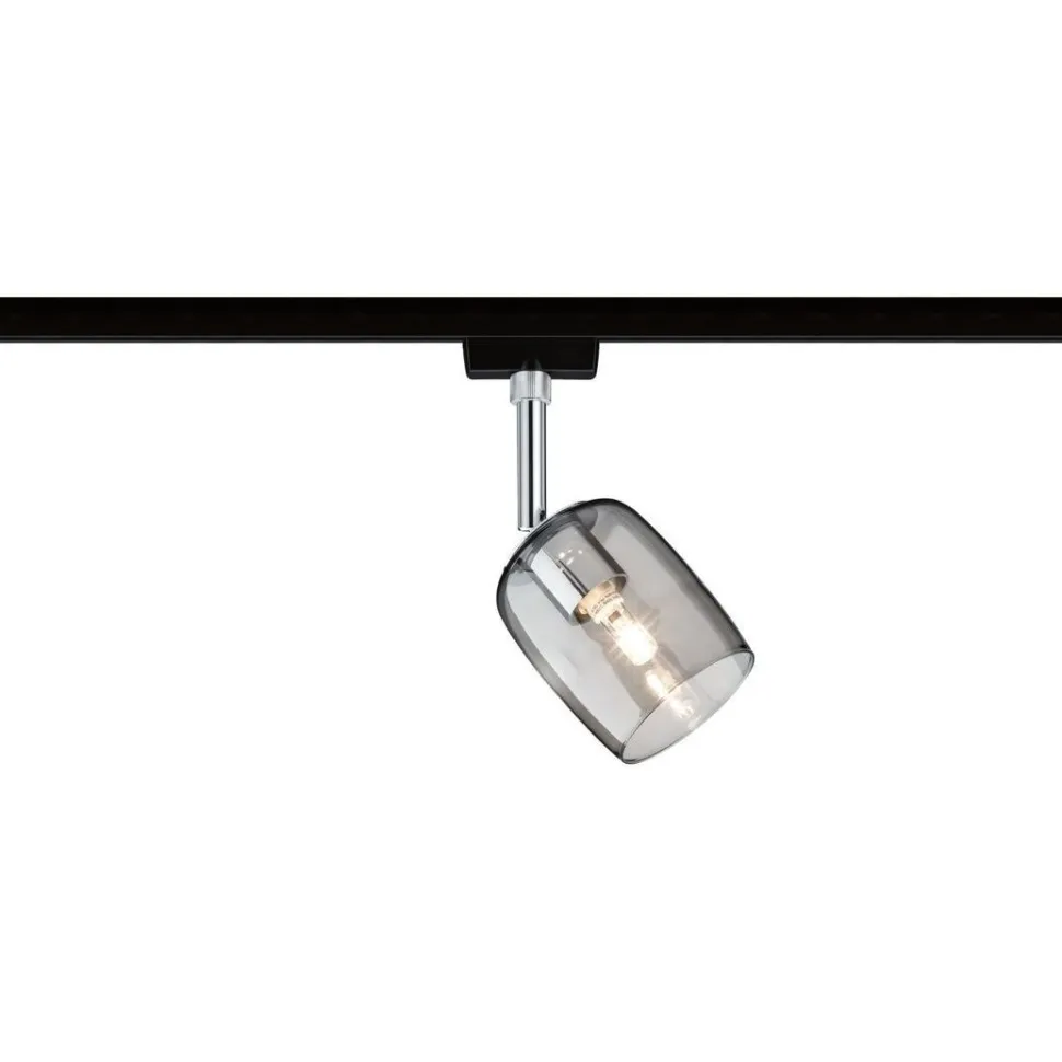 Spottivalaisin kiskoon Paulmann URail Blossom, G9, max.10W, himmennettävä, mattamusta/satiini
