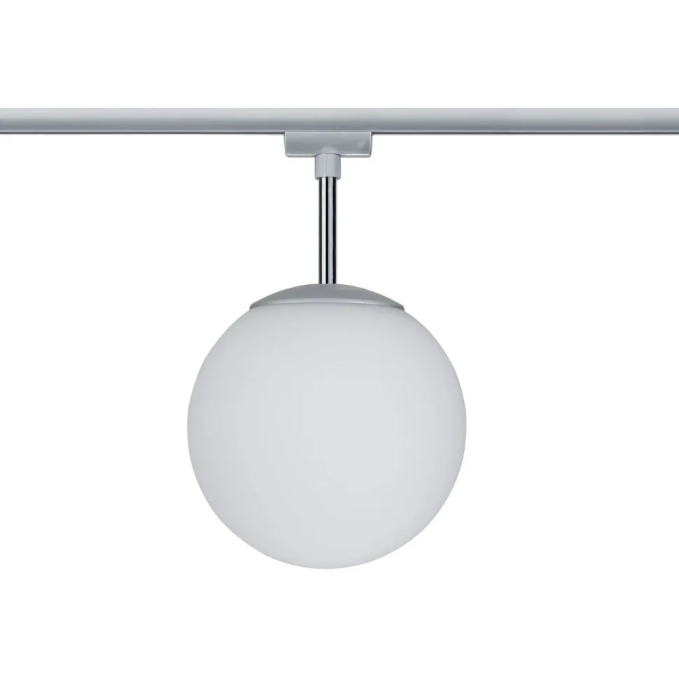Spottivalaisin kiskoon Paulmann URail Globe, E14, max.10W, himmennettävä, mattakromi