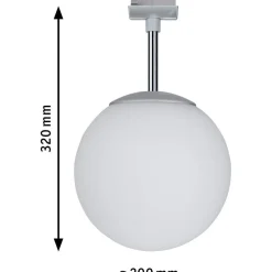 Spottivalaisin kiskoon Paulmann URail Globe, E14, max.10W, himmennettävä, mattakromi