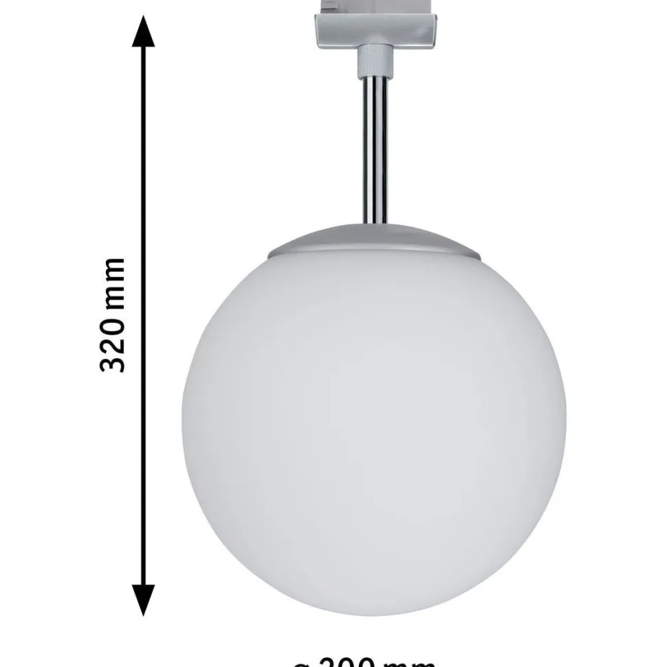 Spottivalaisin kiskoon Paulmann URail Globe, E14, max.10W, himmennettävä, mattakromi