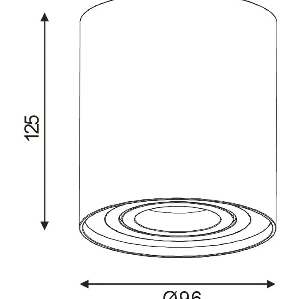 Spottivalaisin Lucide Tube Ø9.6cm GU10 valkoinen
