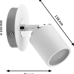Spottivalaisin Paulmann Tube, IP44, GU10, himmennettävä, valkoinen/kromi