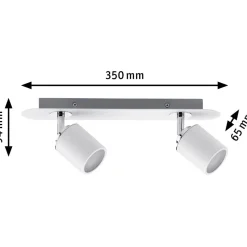 Spottivalaisin Paulmann Tube, IP44, GU10, 2-osainen, himmennettävä, valkoinen/kromi
