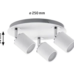 Spottivalaisin Paulmann Tube, IP44, GU10, 3-osainen, himmennettävä, valkoinen/kromi