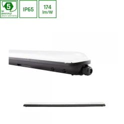 Teollisuusvalaisin Spectrum Limea Gigant tiivistetty 1190x72x70mm 38W 4000K 120° IP65 IK10 musta