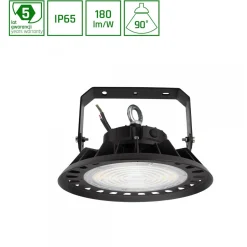 Teollisuusvalaisin Spectrum Plateo 3 High Bay Ø270mm 100W 90° IP65 IK08 4000K ripustettava musta