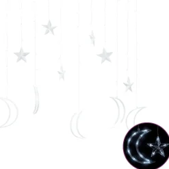 Tähti ja kuu -keijuvalot kaukosäädin 138xLED sininen