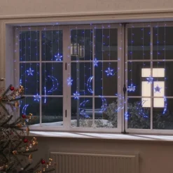 Tähti ja kuu -keijuvalot kaukosäädin 345xLED sininen