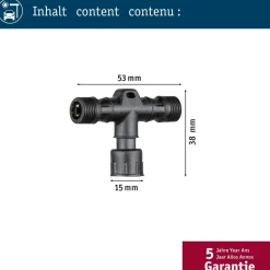 T-liitin Paulmann Park + Light, IP67, musta