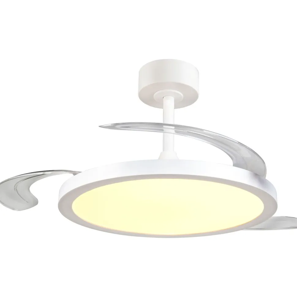 Tuuletinkattovalaisin Trio Kasfjord Starlight Ø106.5cm LED mattavalkoinen